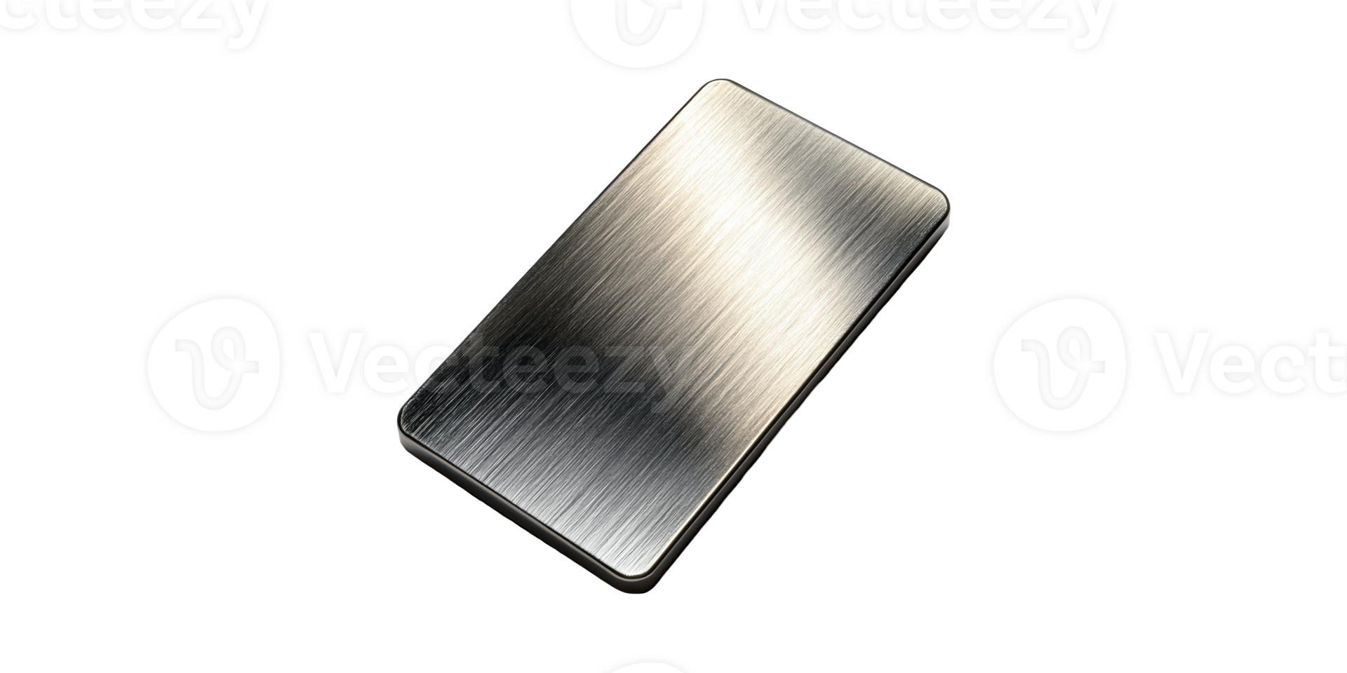 Rectangular Brushed Metal Plate. Industrial Material And Design Element Isolated On Transparent Background png