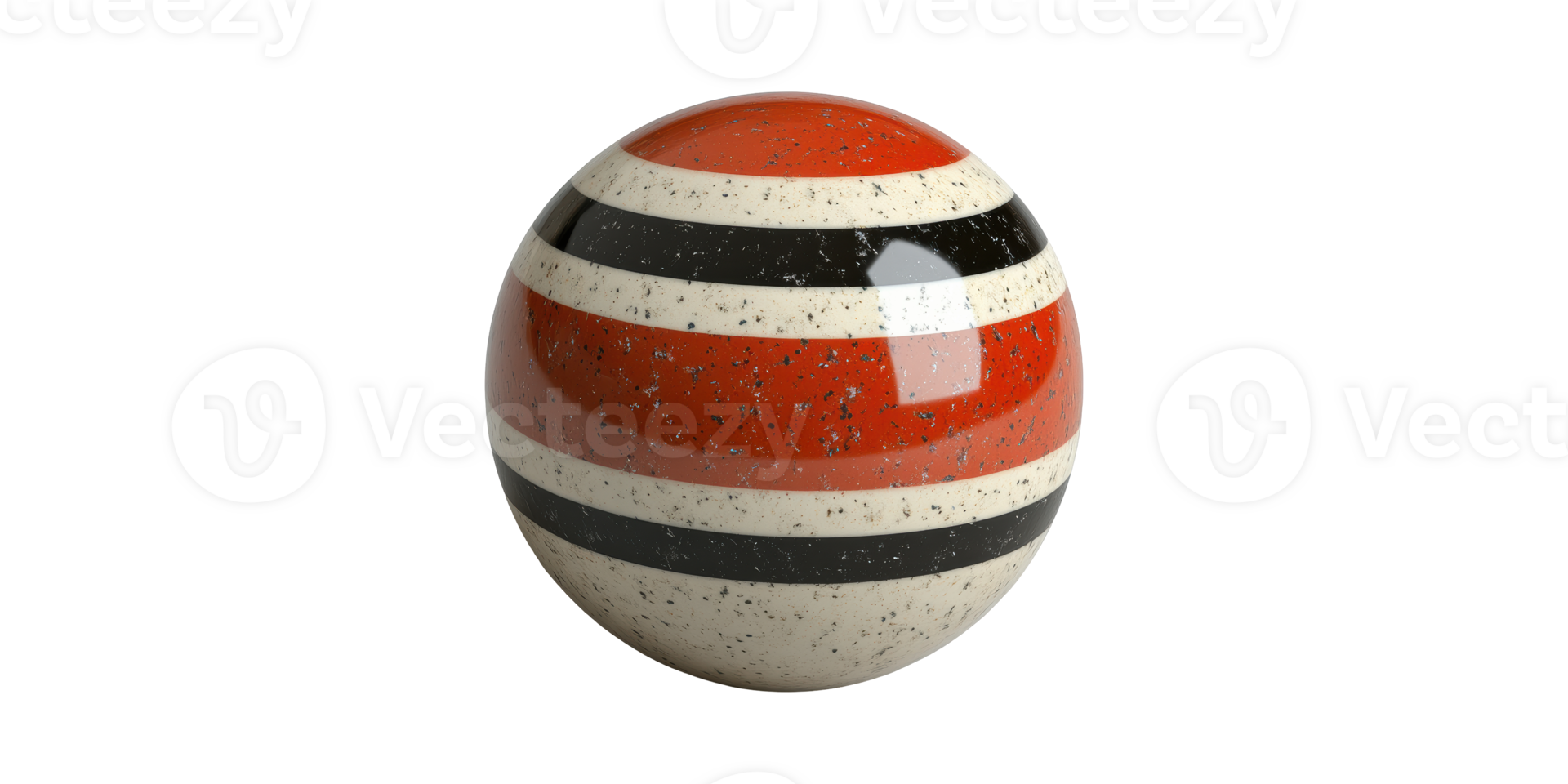 Striped Spherical Object With Red, Black, And Bands. Modern Design Element Isolated On Transparent Background png