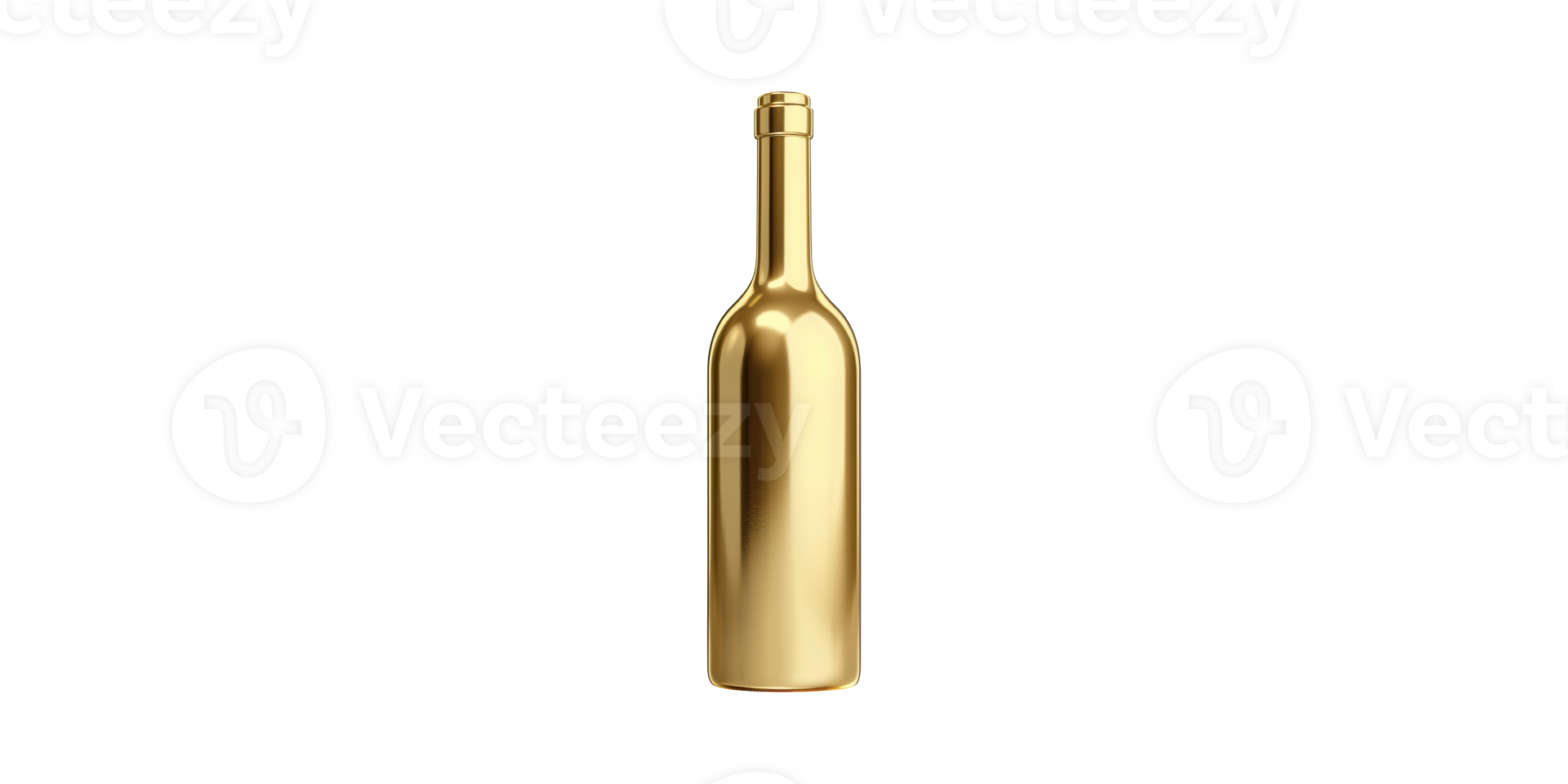Golden Wine Bottle. Luxury And Elegance In Beverage Packaging Isolated On Transparent Background png