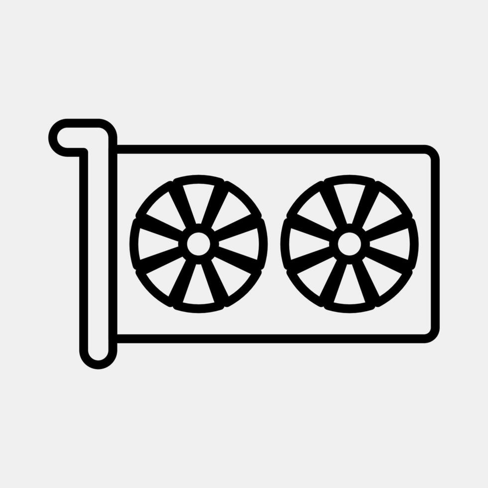 Icon graphics. Computer components elements. Icon in line style. vector