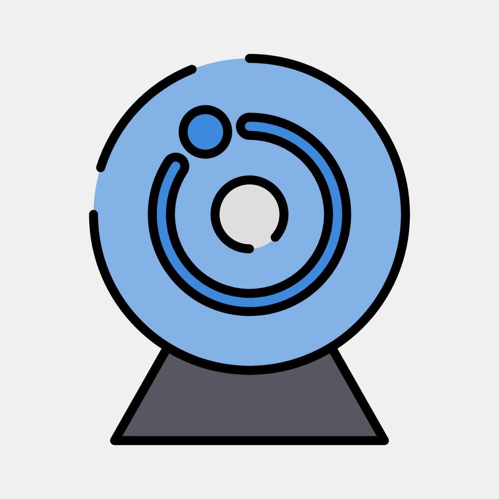 Icon camera. Computer components elements. Icon in filled line style. vector