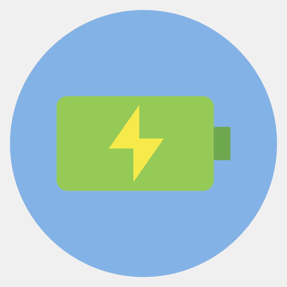 Icon battery. Computer components elements. Icon in color mate style. vector