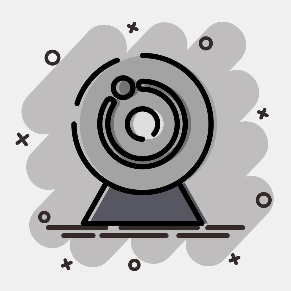 Icon camera. Computer components elements. Icon in comic style. vector