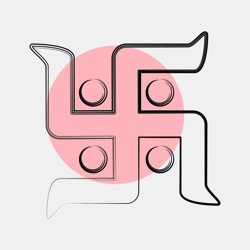 Icon swastika. Buddhism and vesak elements. Icon in color spot style. vector