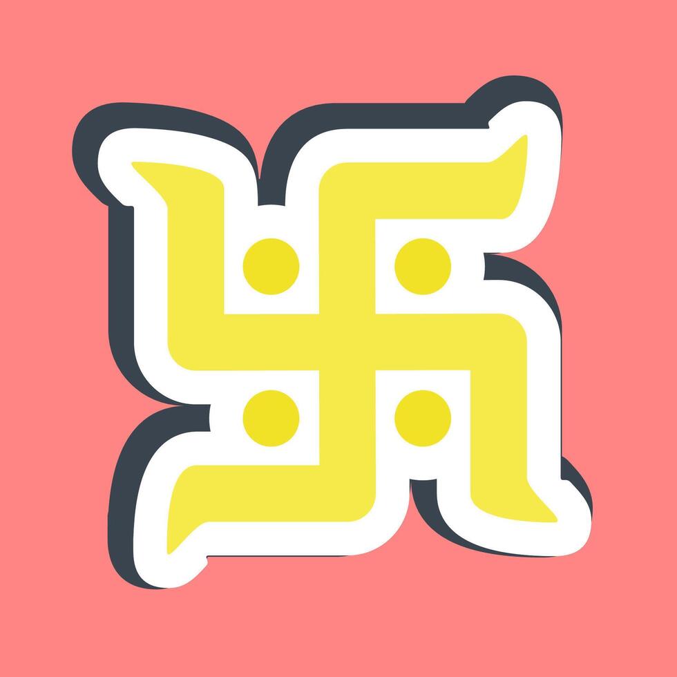 Sticker swastika. Buddhism and vesak elements. vector