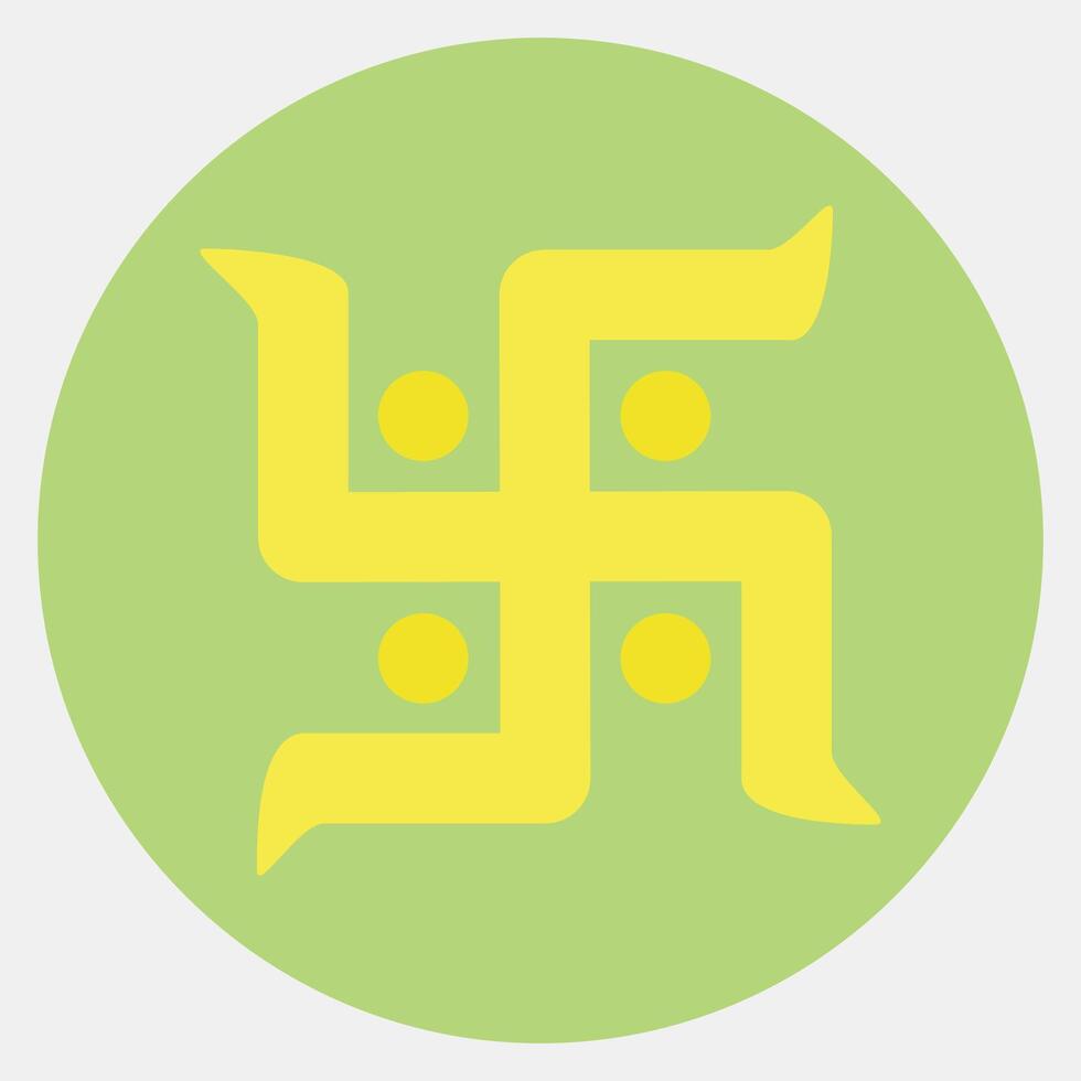 Icon swastika. Buddhism and vesak elements. Icon in color mate style. vector