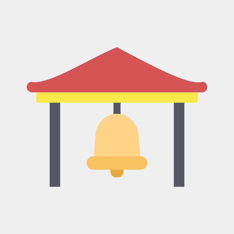 Icon bell. Buddhism and vesak elements. Icon in flat style. vector