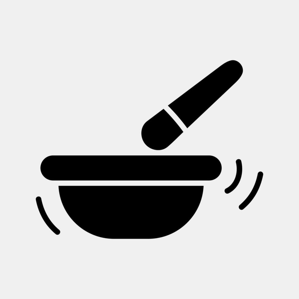 Icon singing bowl. Buddhism and vesak elements. Icon in glyph style. vector