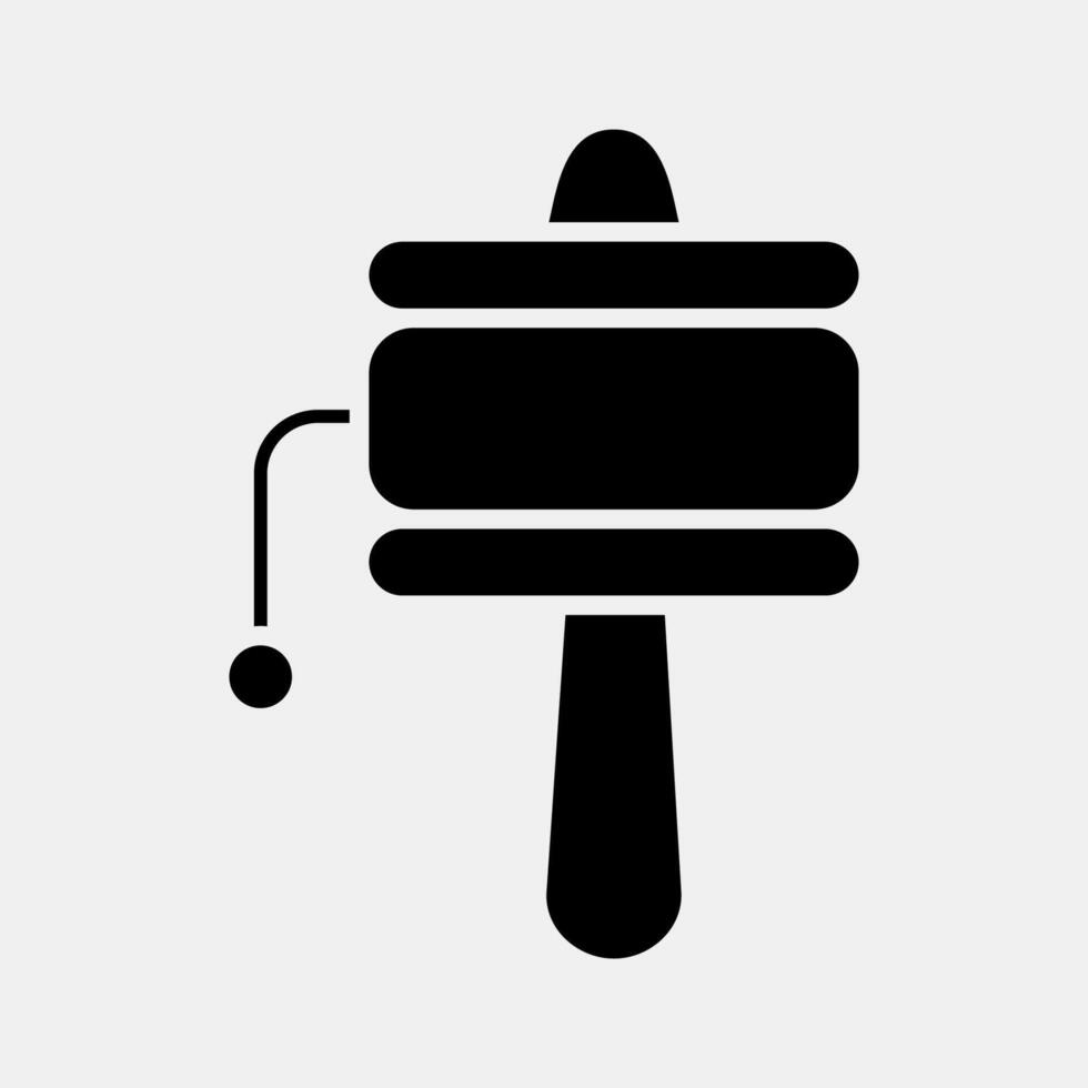 Icon buddhist rattle. Buddhism and vesak elements. Icon in glyph style. vector