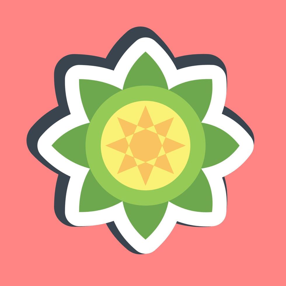 Sticker mandala art. Buddhism and vesak elements. vector