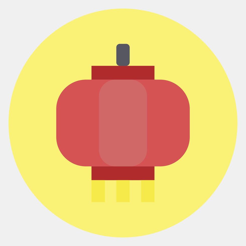 Icon lantern. Buddhism and vesak elements. Icon in color mate style. vector