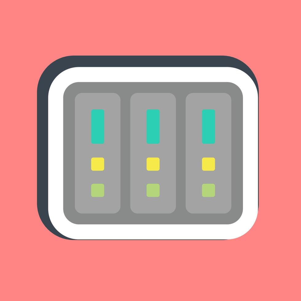 Sticker data center. Computer components elements. vector
