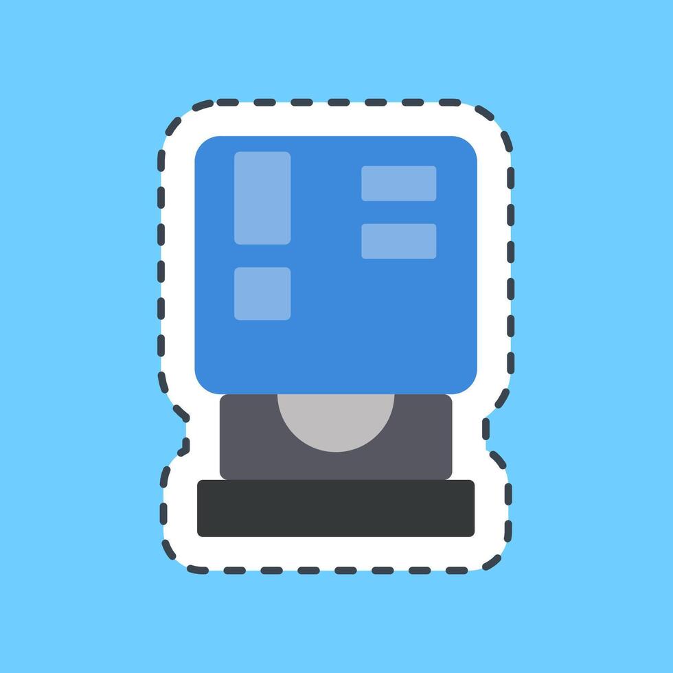 Cutting line sticker cd room. Computer components elements. vector