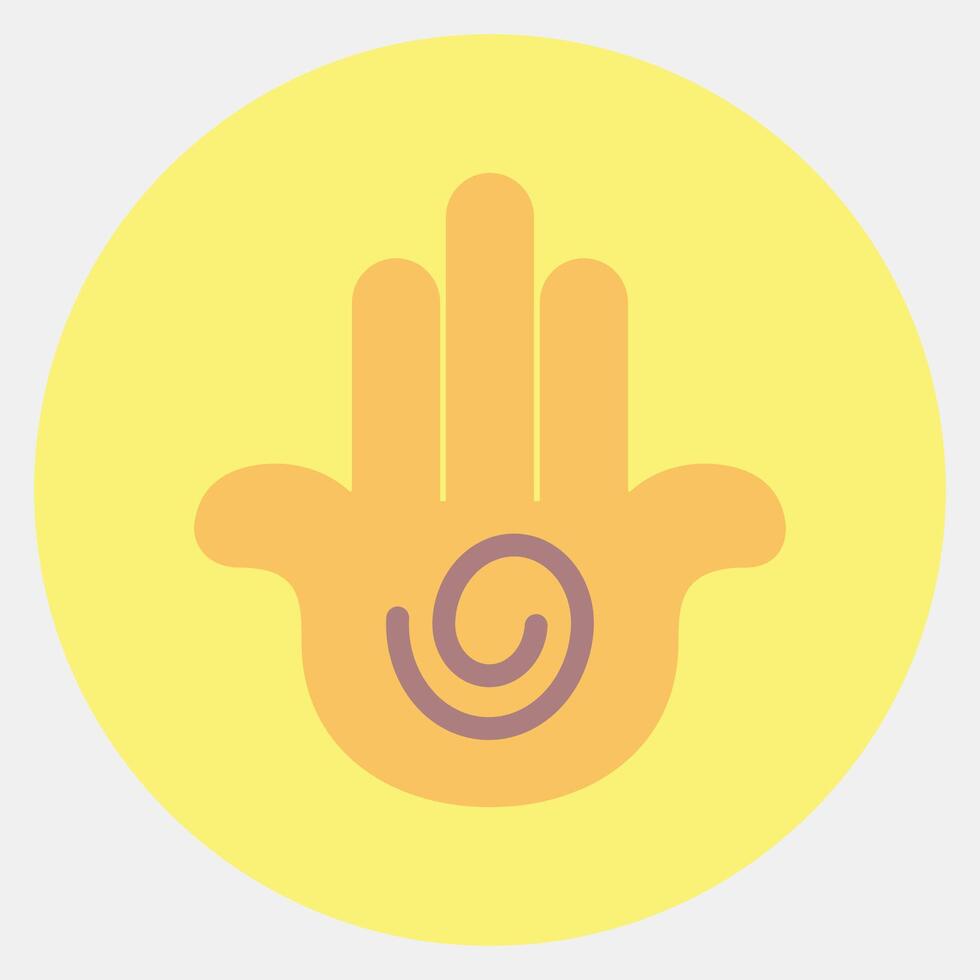 Icon hamsa. Buddhism and vesak elements. Icon in color mate style. vector