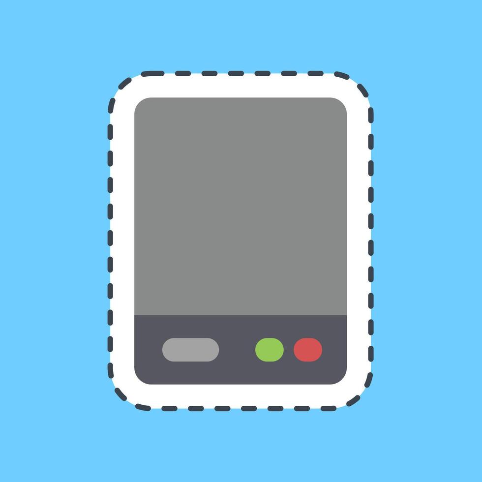 Cutting line sticker external hard drive. Computer components elements. vector