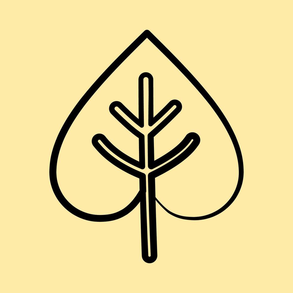 Icon leaf. Buddhism and vesak elements. Icon in hand drawn style. vector