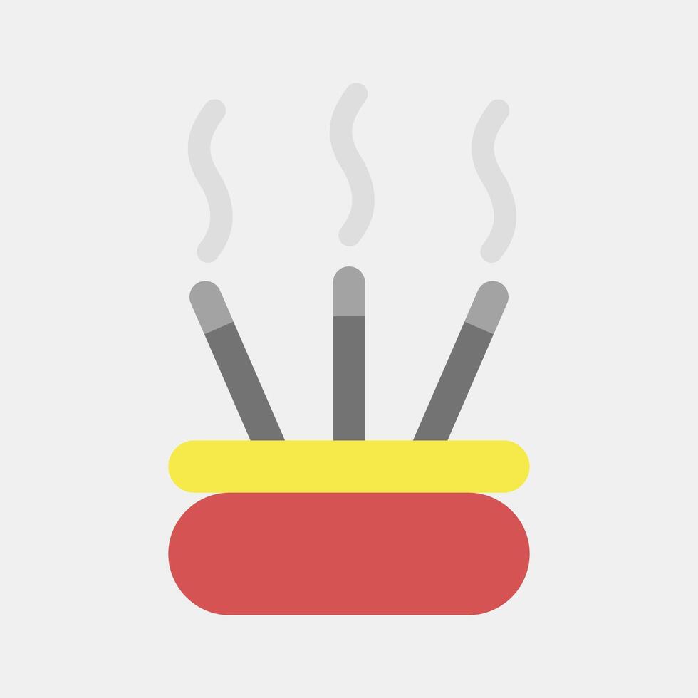 Icon incense. Buddhism and vesak elements. Icon in flat style. vector