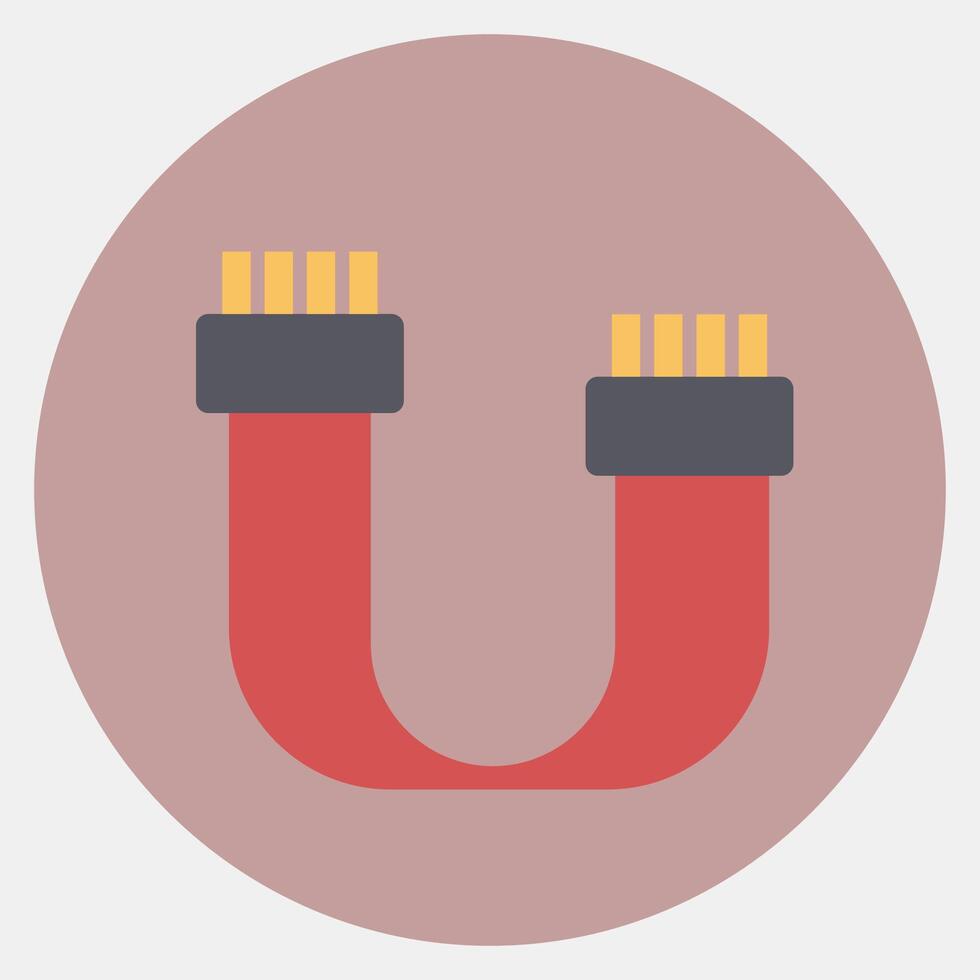 Icon sata. Computer components elements. Icon in color mate style. vector