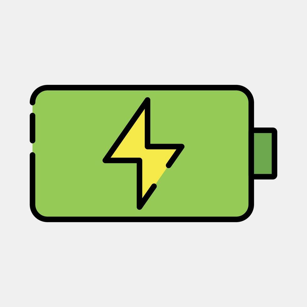 Icon battery. Computer components elements. Icon in filled line style. vector