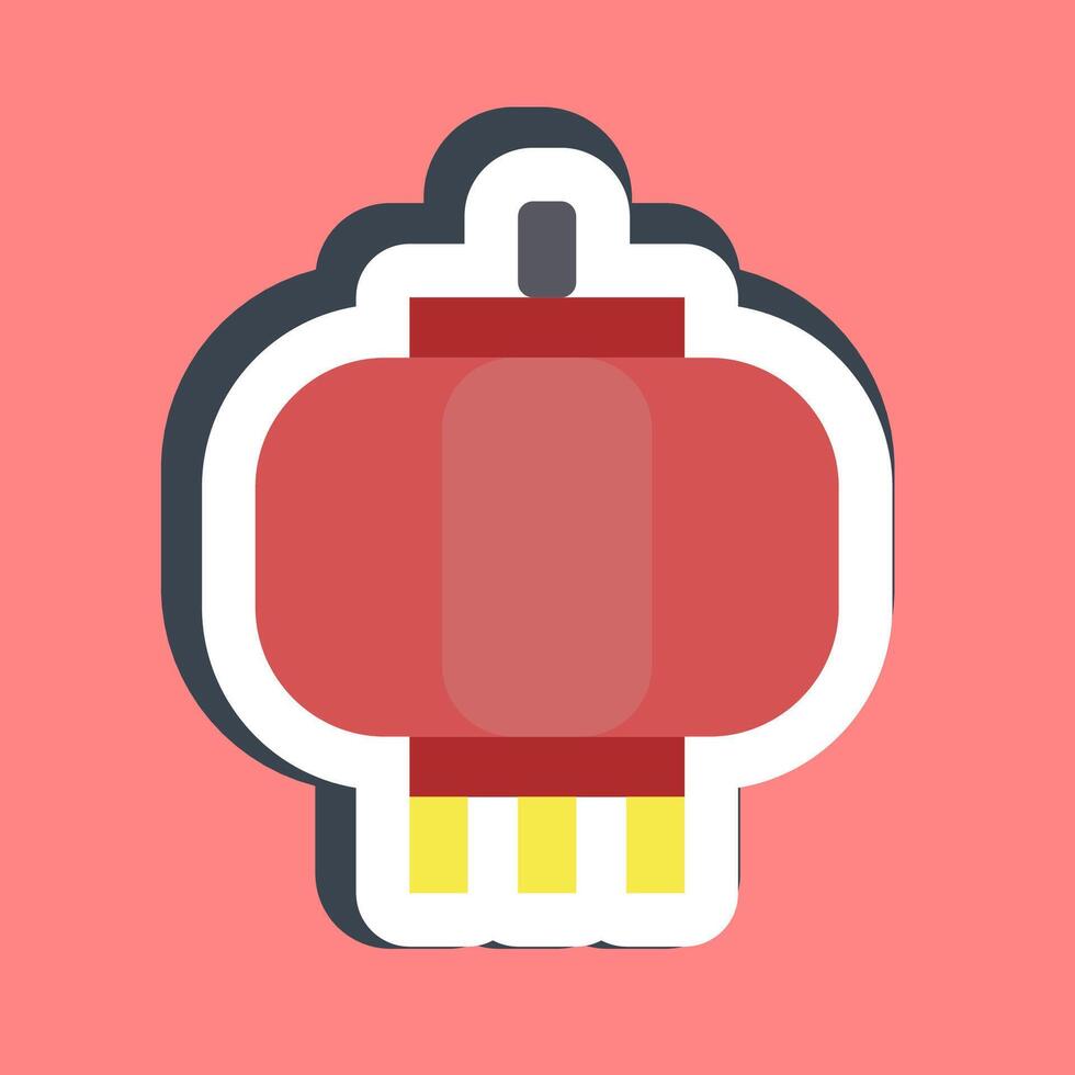 Sticker lantern. Buddhism and vesak elements. vector