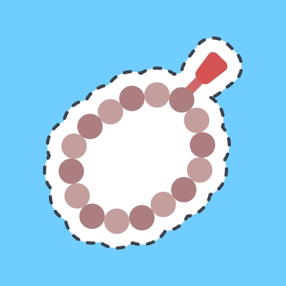 Cutting line sticker beads. Buddhism and vesak elements. vector