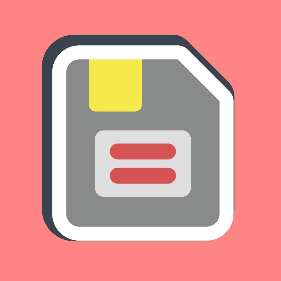 Sticker floppy disk. Computer components elements. vector
