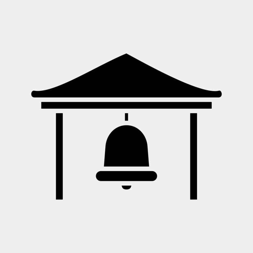 Icon bell. Buddhism and vesak elements. Icon in glyph style. vector