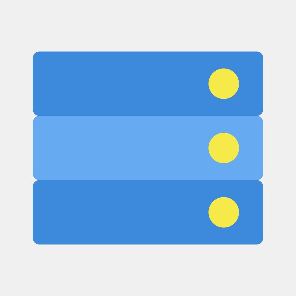 icono base de datos. computadora componentes elementos. icono en plano estilo. vector