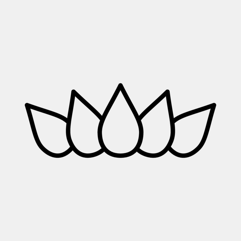 Icon lotus. Buddhism and vesak elements. Icon in line style. vector