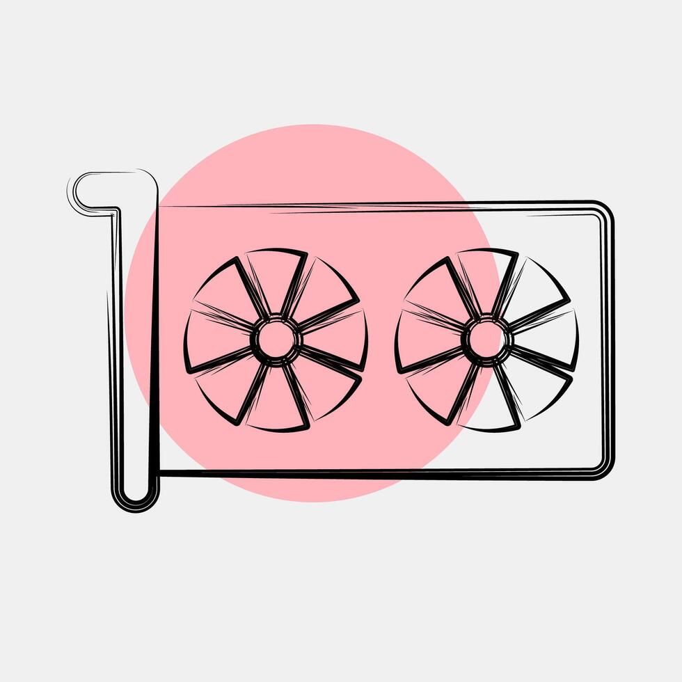 Icon graphics. Computer components elements. Icon in color spot style. vector