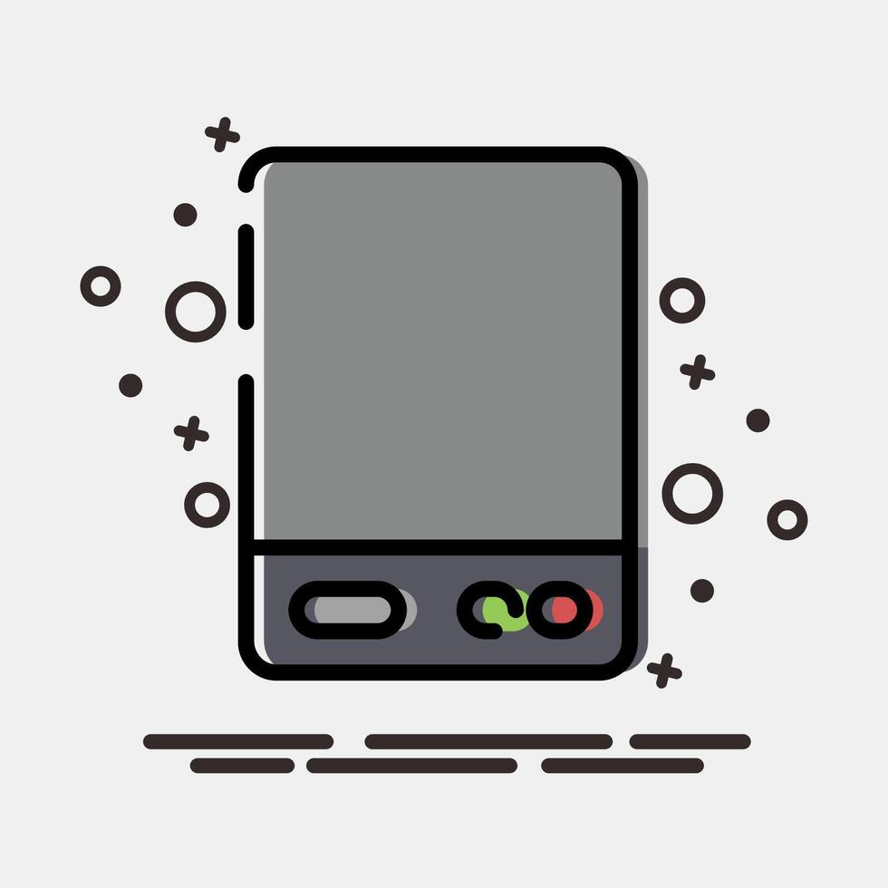 Icon external hard drive. Computer components elements. Icon in MBE style. vector
