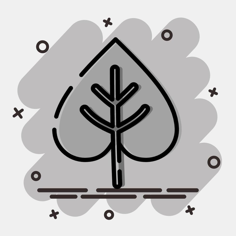 Icon leaf. Buddhism and vesak elements. Icon in comic style. vector