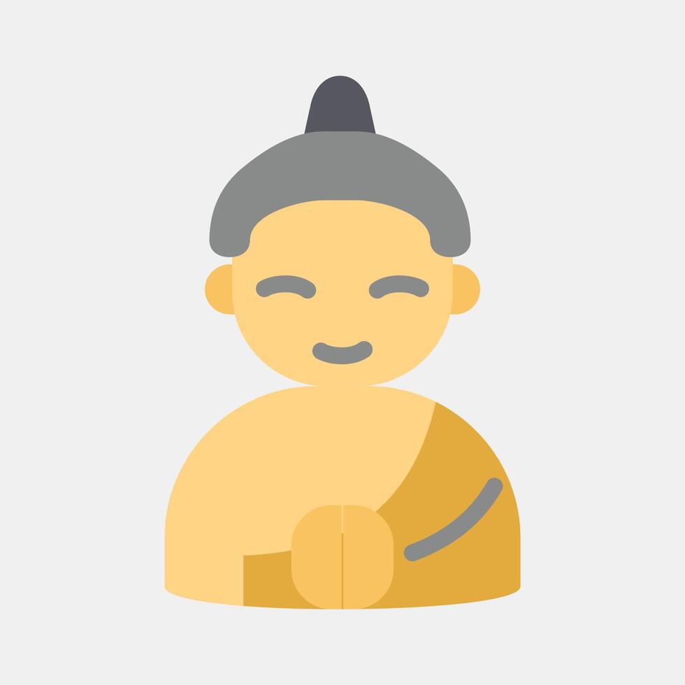 Icon buddha. Buddhism and vesak elements. Icon in flat style. vector