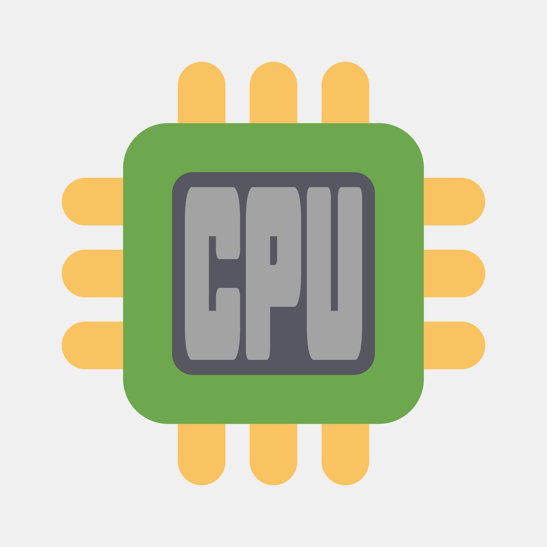 Icon processor. Computer components elements. Icon in flat style ...