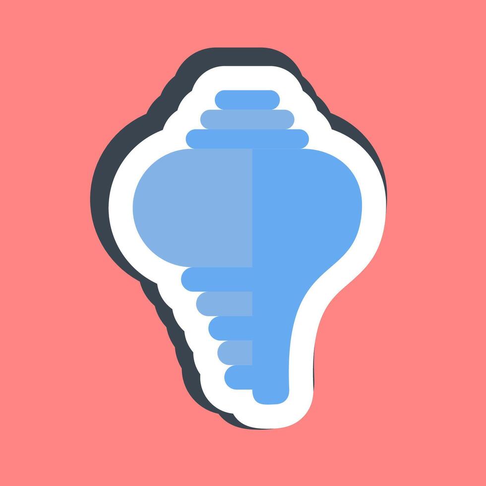 Sticker conch shell. Buddhism and vesak elements. vector