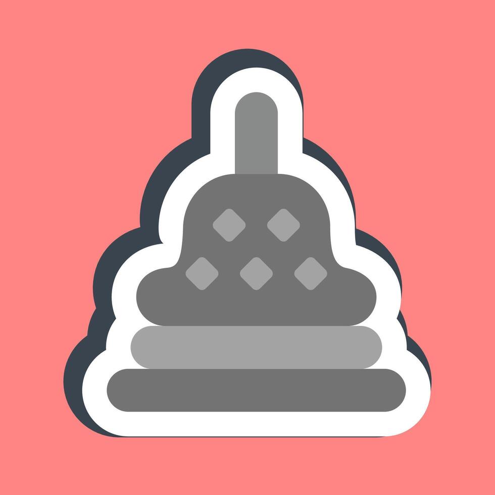 Sticker stupa temple. Buddhism and vesak elements. vector
