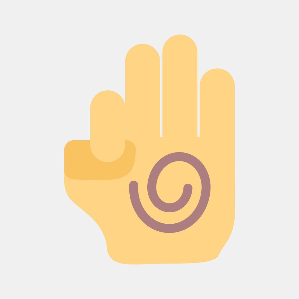 Icon meditation hand. Buddhism and vesak elements. Icon in flat style. vector