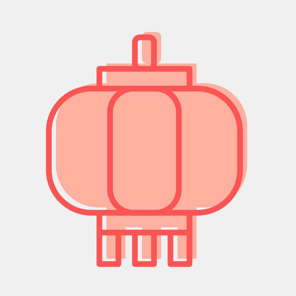 Icon lantern. Buddhism and vesak elements. Icon in two tone style. vector