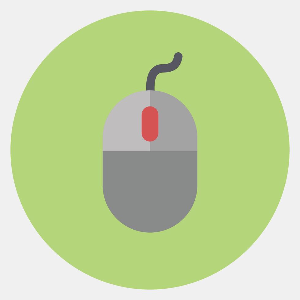 Icon mouse. Computer components elements. Icon in color mate style. vector