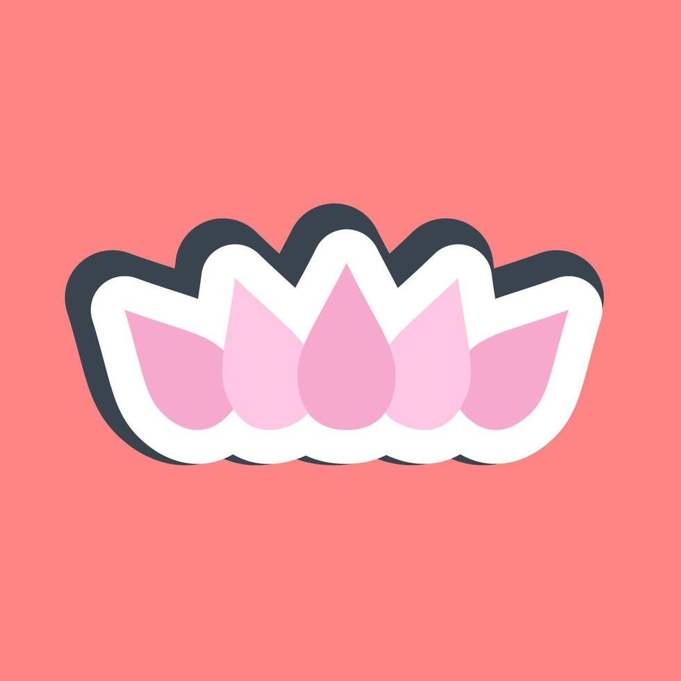 Sticker lotus. Buddhism and vesak elements. vector
