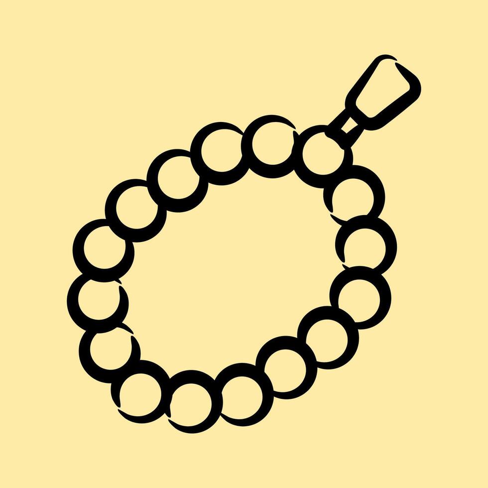 Icon beads. Buddhism and vesak elements. Icon in hand drawn style. vector
