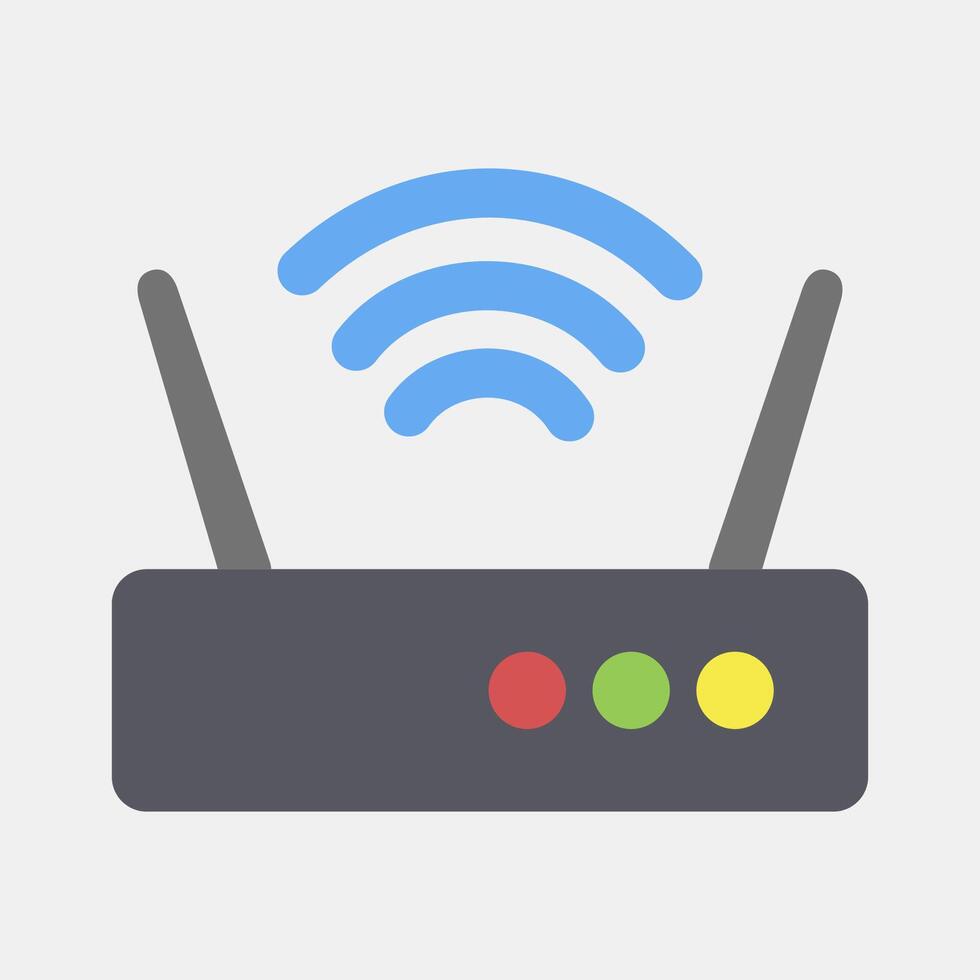 Icon router. Computer components elements. Icon in flat style. vector