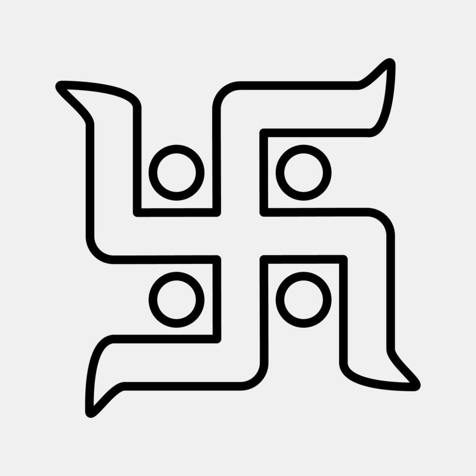 Icon swastika. Buddhism and vesak elements. Icon in line style. vector