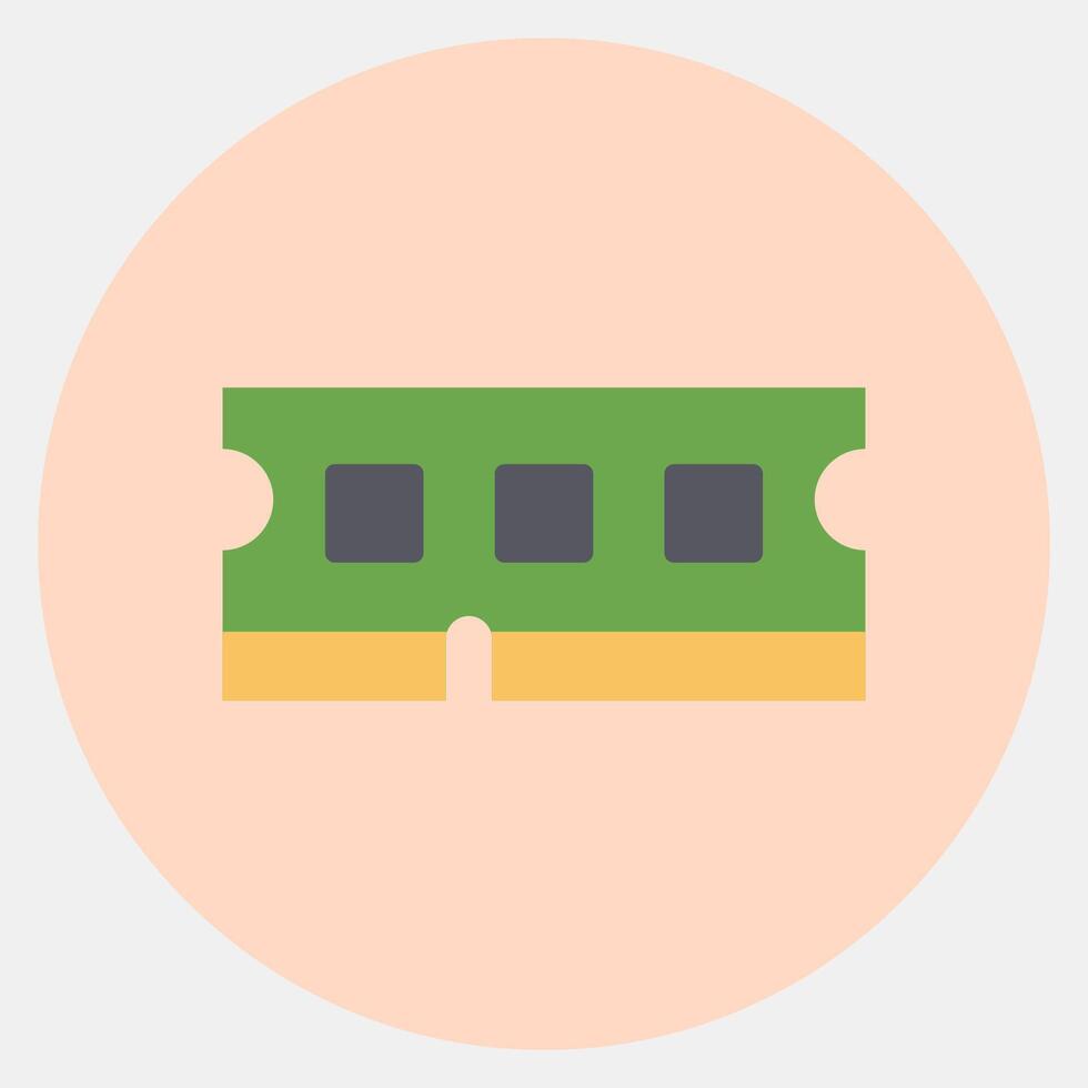 Icon ram. Computer components elements. Icon in color mate style. vector