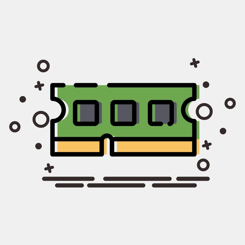 Icon ram. Computer components elements. Icon in MBE style. vector