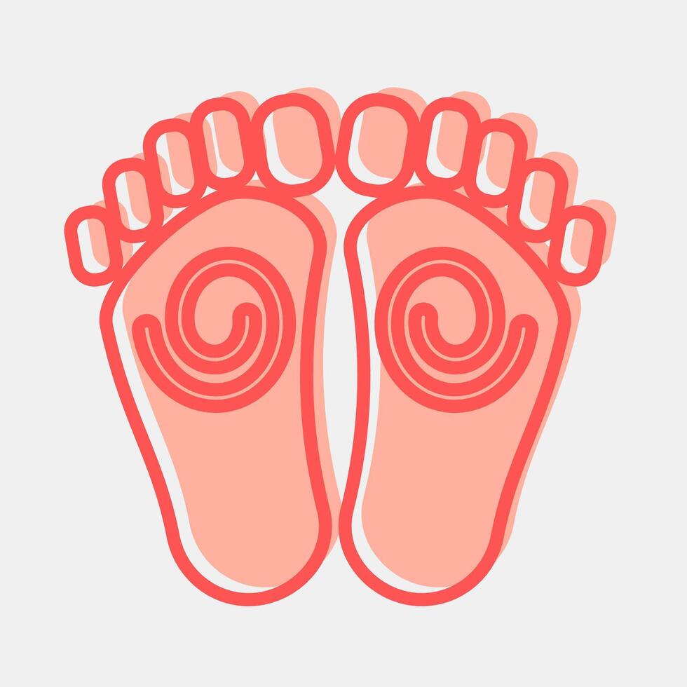 Icon buddha feet. Buddhism and vesak elements. Icon in two tone style. vector