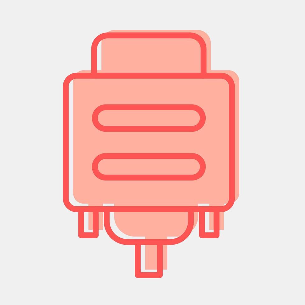 Icon vga. Computer components elements. Icon in two tone style. vector