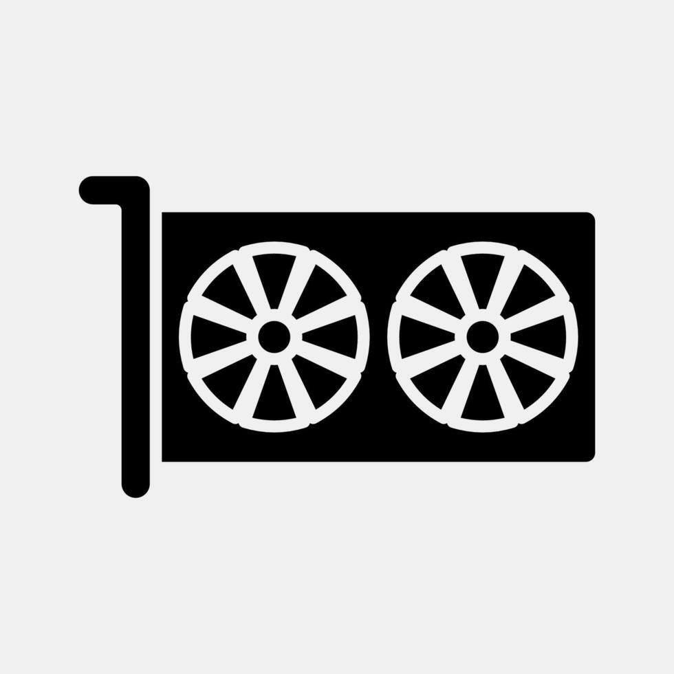 Icon graphics. Computer components elements. Icon in glyph style. vector
