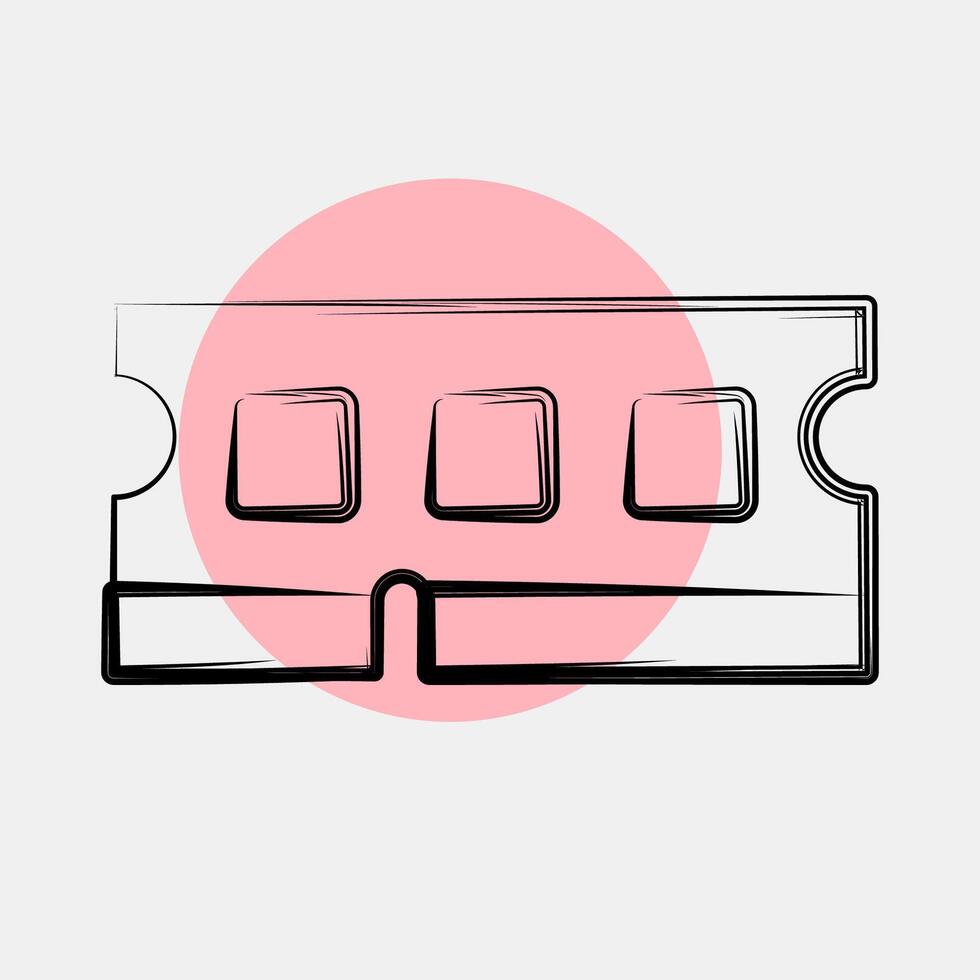 Icon ram. Computer components elements. Icon in color spot style. vector