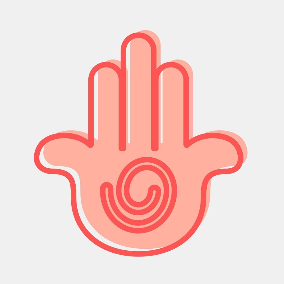 Icon hamsa. Buddhism and vesak elements. Icon in two tone style. vector